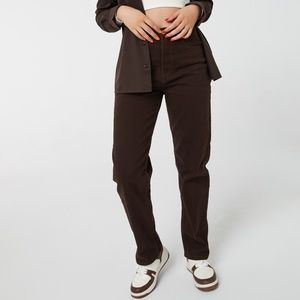 High Rise Brown Baggy Jeans